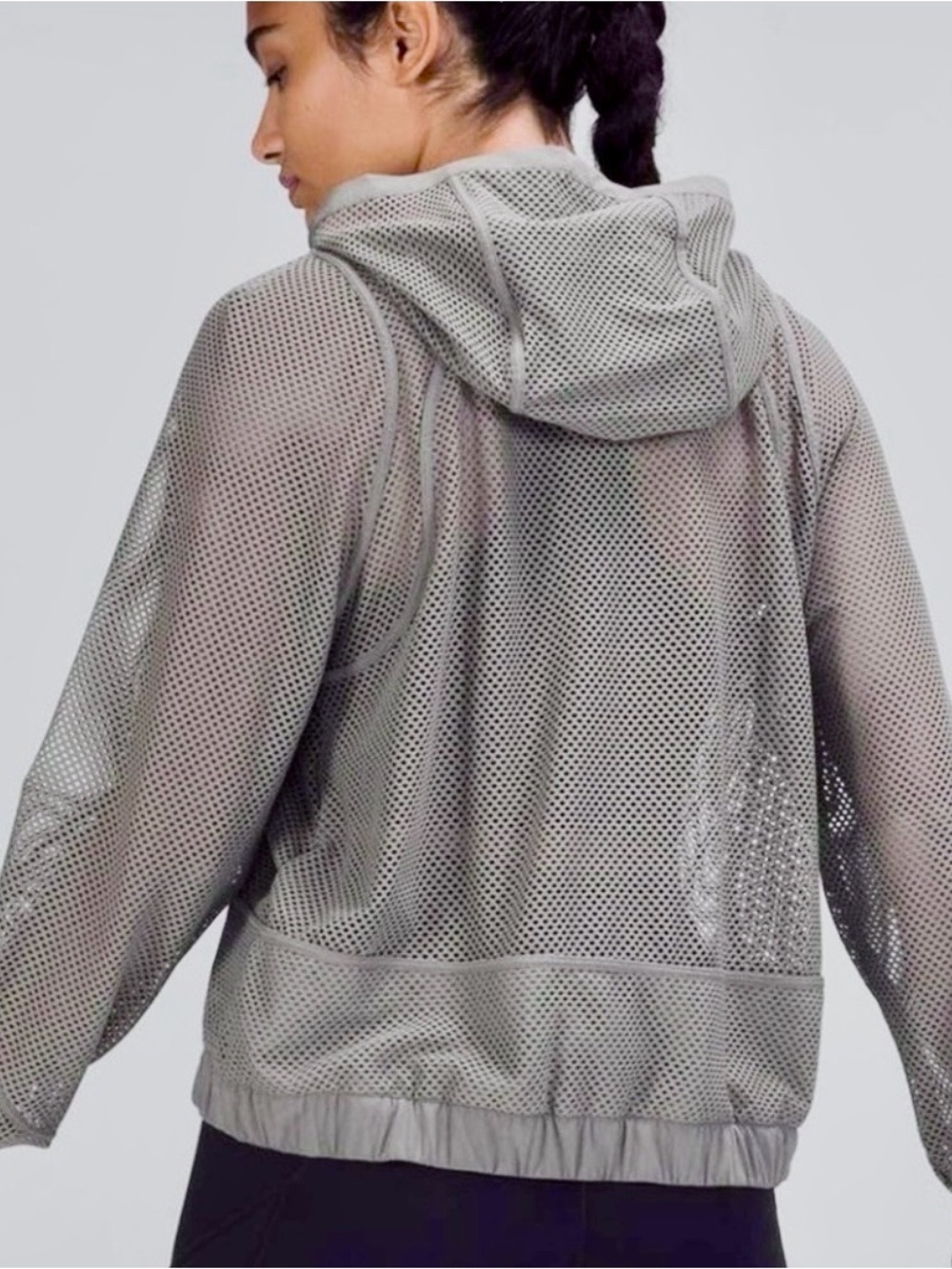 lululemon athletica Light Grey Mesh Zip Jacket